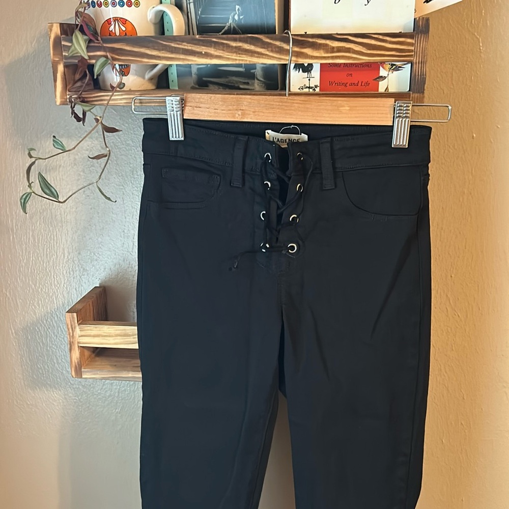 L’agence super skinny high rise skinny black jeggings